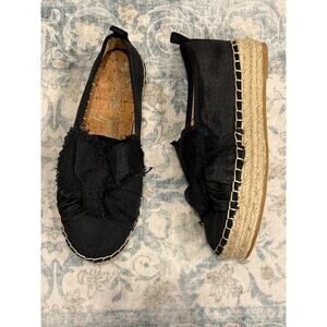 Sam Edelman Cabrera Platform Espadrille Flats in Black Size 6
